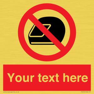 Custom No Motorcycle Helmets Sign